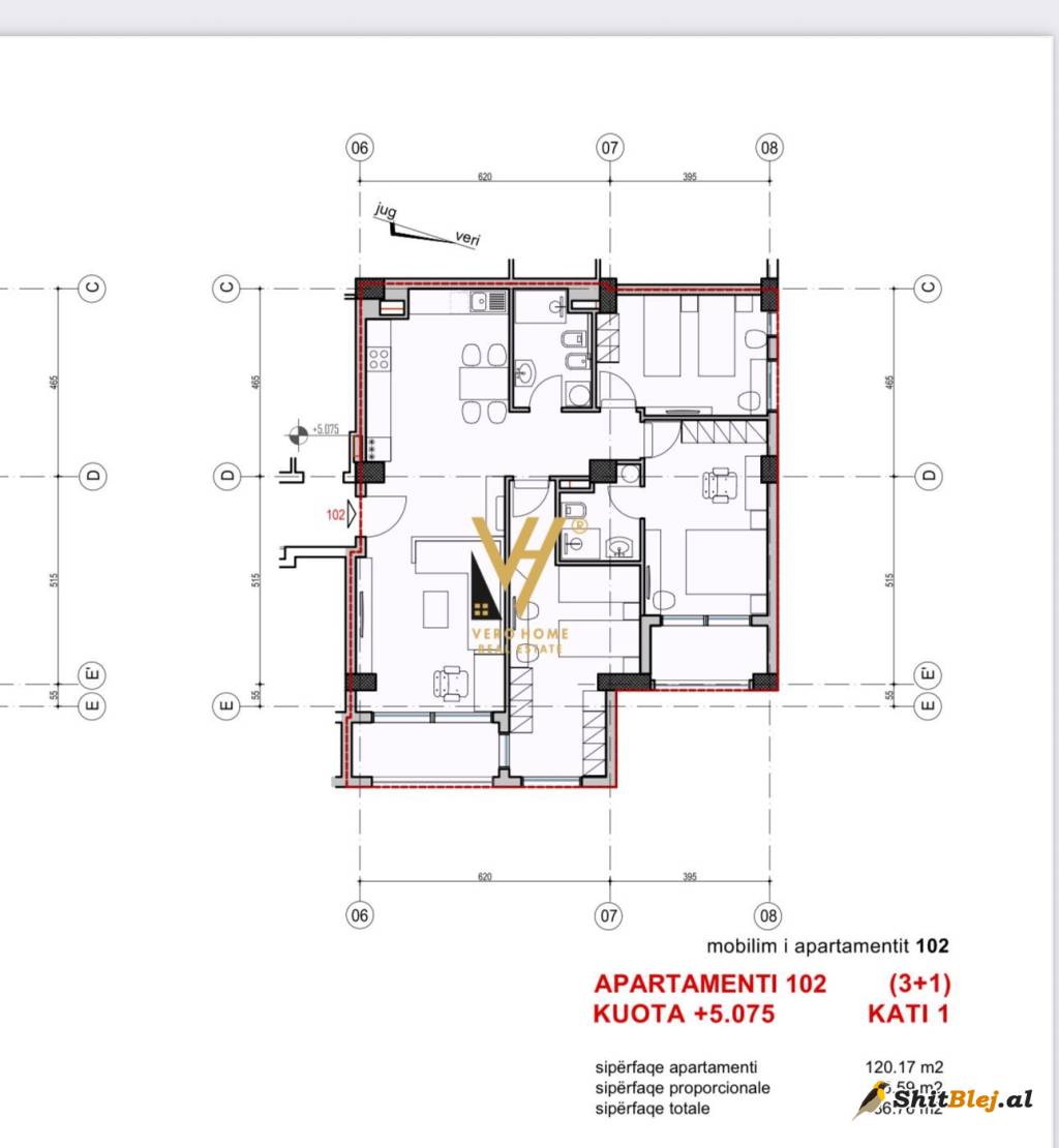 APARTAMENT 2+1 TE PAZARI I RI 264.000 EU