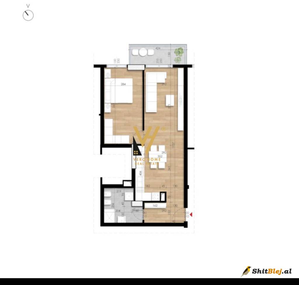 APARTAMENT 1+1 FUSHA AVIACIONIT 128.000 