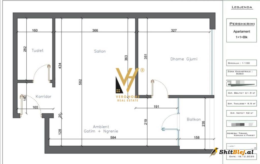 APARTAMENT 1+1 KOMUNA PARISIT 180.000 EU