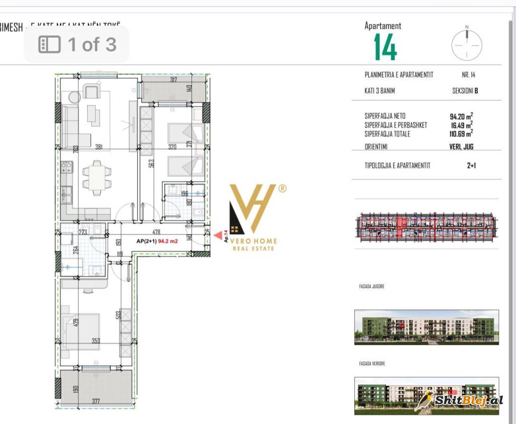 APARTAMENT 2+1+BLK NE KAMEZ 87.000 EURO