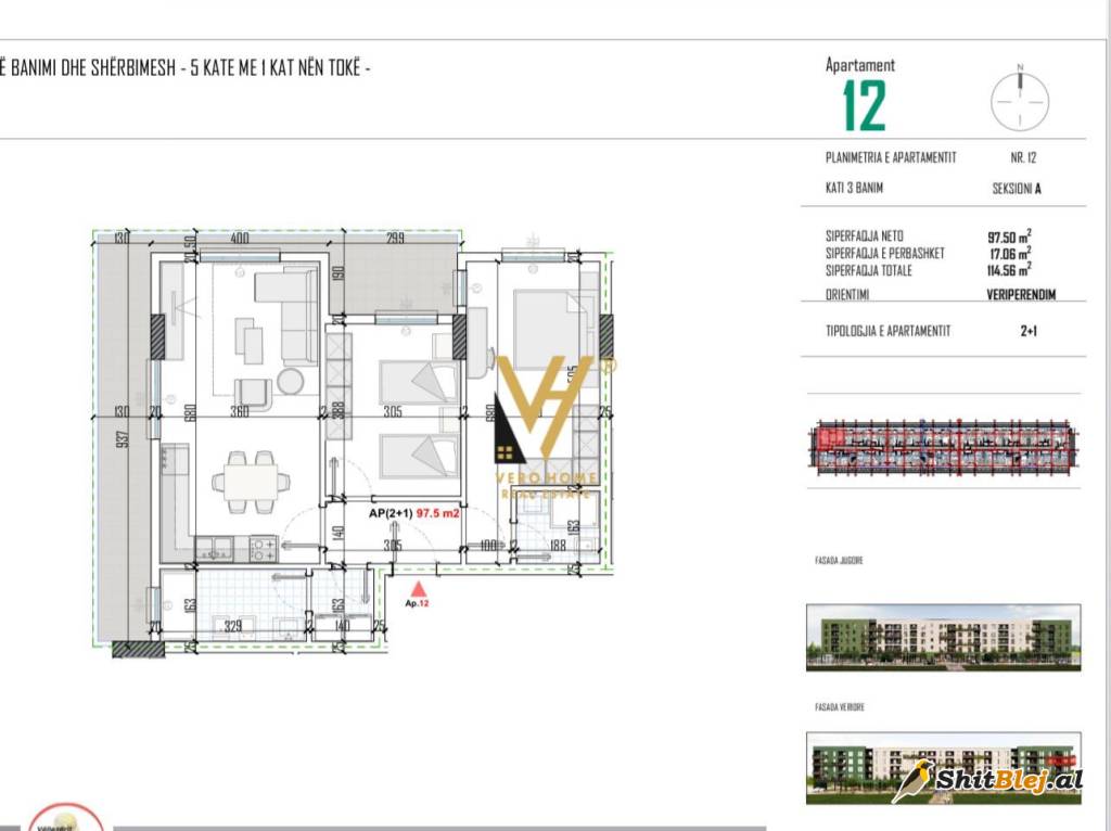 2+1+BLK TE RRETHI BATHORES 90.000 EURO
