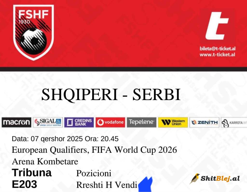 Bileta Shqipëri-serbi